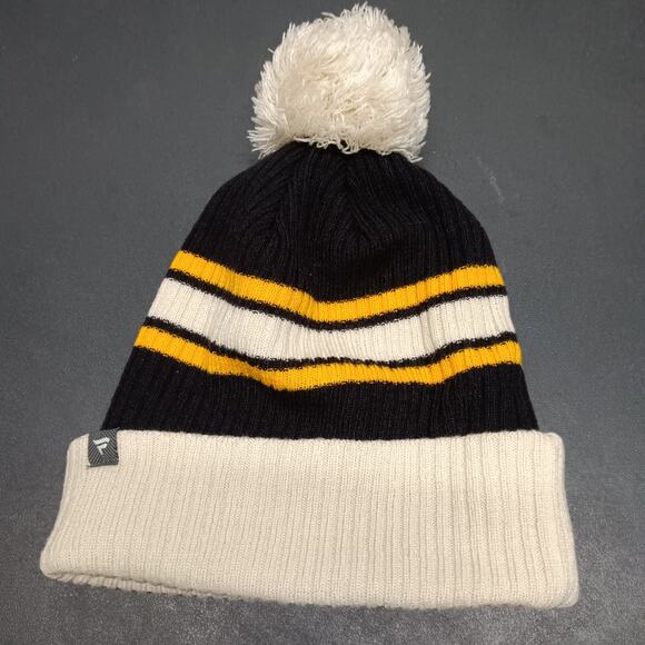 Fanatics Boston Bruins Hickey Knit Beanie Hat White - Picture 2 of 5